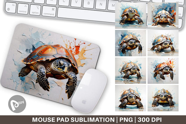 Mouse Pad 3D Turtle Painting Sublimation artnoy 