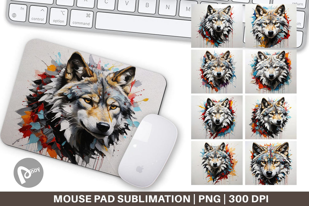 Mouse Pad 3D Wolf Painting - So Fontsy