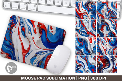Mouse Pad 4th July Marble Texture Sublimation artnoy 