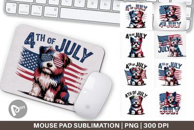Mouse Pad 4th of July Dog Sublimation artnoy 