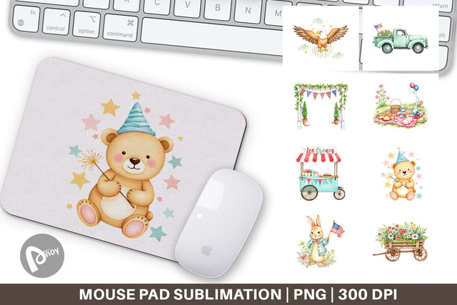 Mouse Pad 4th of July Parade Sublimation artnoy 