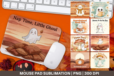 Mouse Pad 70s Anxious Ghost Retro Background Sublimation artnoy 