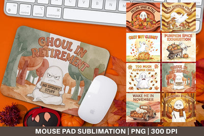 Mouse Pad 70s Burnout Ghoul Autumn Background Sublimation artnoy 