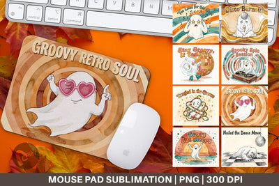 Mouse Pad 70s Chaotic Disco Ghost Background Sublimation artnoy 