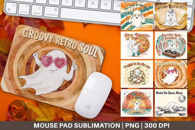 Mouse Pad 70s Chaotic Disco Ghost Background Sublimation artnoy 
