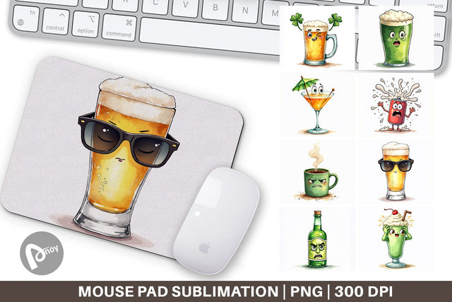 Mouse Pad 70s Green Mascot Sublimation artnoy 