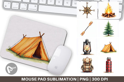 Mouse Pad 70s Retro Summer Camp Watercolor Sublimation artnoy 