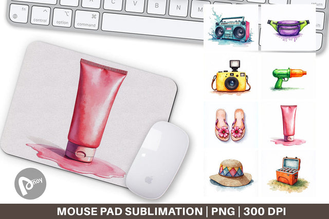 Mouse Pad 90s Beach Essentials Sublimation artnoy 