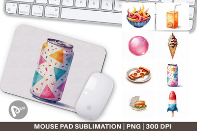Mouse Pad 90s Snack Nostalgia Sublimation artnoy 