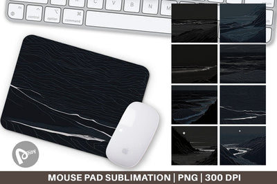 Mouse Pad Abstract Beach Line Art Sublimation artnoy 
