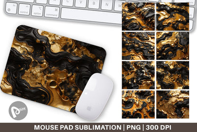 Mouse Pad Abstract Gold Lava Sublimation artnoy 