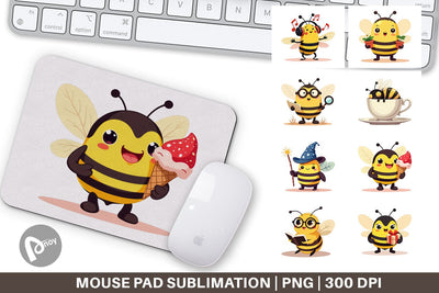 Mouse Pad Adorable Bee Sublimation artnoy 