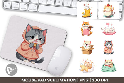 Mouse Pad Adorable Cat Sublimation artnoy 
