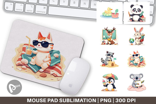 Mouse Pad Adorable School Summer Sublimation artnoy 