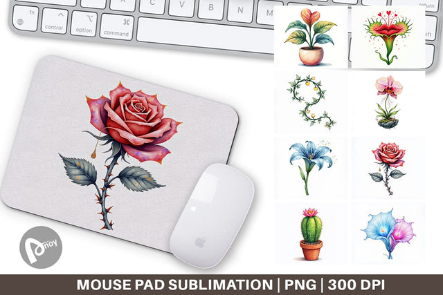 Mouse Pad Alien Botany Cosmic Love Flora Sublimation artnoy 