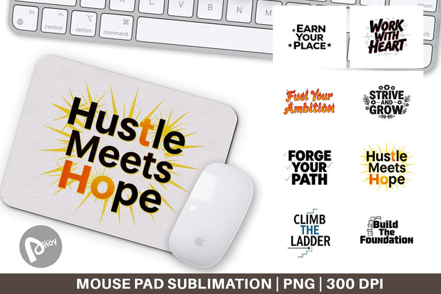Mouse Pad Ambitious Career Starter Quotes Sublimation artnoy 