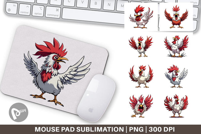 Mouse Pad Angry Rooster Sublimation artnoy 
