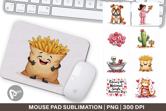 Mouse Pad Anti-Valentine's Sassy Singles Watercolor Sublimation artnoy 