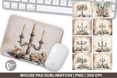 Mouse Pad Antique Candlestick Sublimation artnoy 