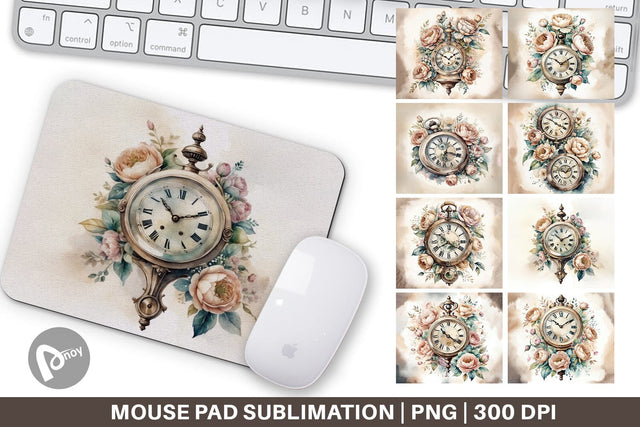 Mouse Pad Antique Clock Sublimation artnoy 