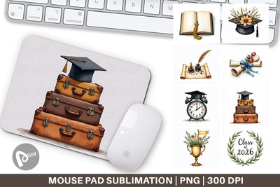 Mouse Pad Antique Floral Graduation Elements & Scrolls Sublimation artnoy 