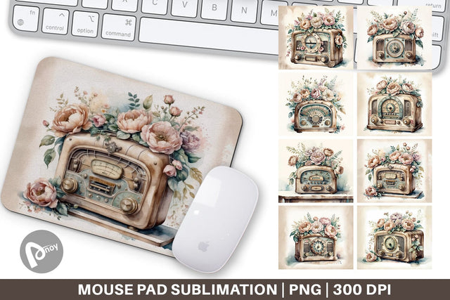 Mouse Pad Antique Radio Sublimation artnoy 
