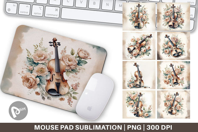Mouse Pad Antique Violin Sublimation artnoy 