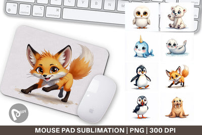 Mouse Pad Arctic Cuties Watercolor Sublimation artnoy 