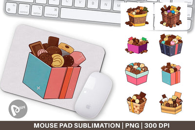 Mouse Pad Assorted Chocolate Box Sublimation artnoy 