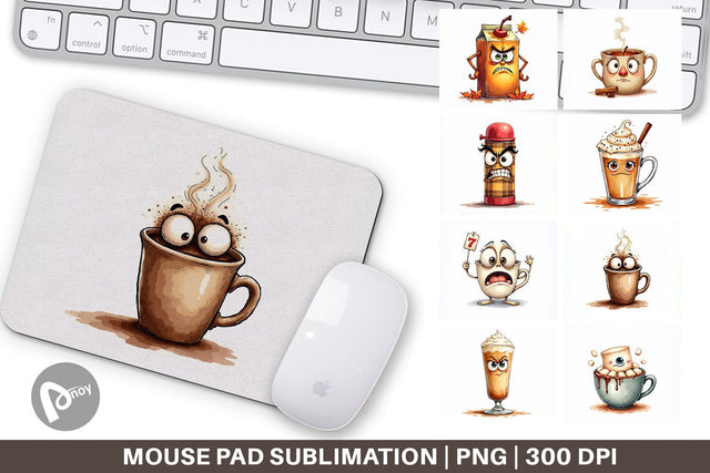 Mouse Pad Autumn Beverages Sublimation artnoy 