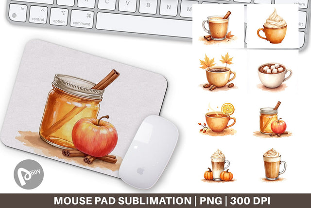 Mouse Pad Autumn Drinks Sublimation artnoy 