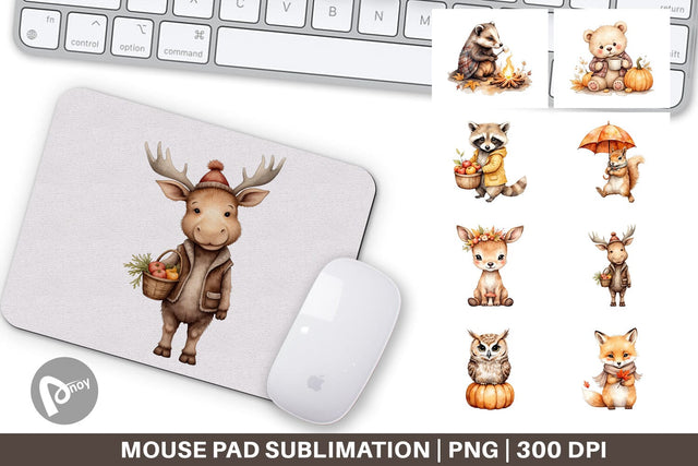Mouse Pad Autumn Forest Cuties Sublimation artnoy 