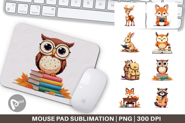 Mouse Pad Autumn Forest School Sublimation artnoy 