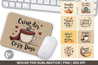 Mouse Pad Autumn Glow Quotes Sublimation artnoy 
