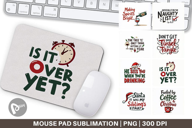 Mouse Pad Awkward Family Christmas Quotes Sublimation artnoy 