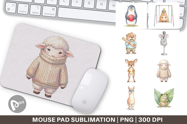 Mouse Pad Awkward Recess Misfits Watercolor Sublimation artnoy 