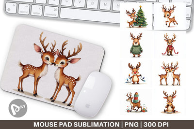 Mouse Pad Awkward Reindeer Academy Sublimation artnoy 