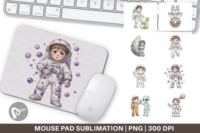 Mouse Pad Awkward Space Kid Watercolor Sublimation artnoy 