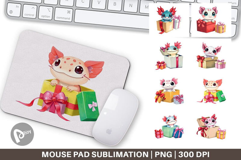 Mouse Pad Axolotl Gift Sublimation artnoy 