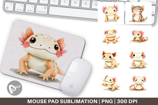 Mouse Pad Axolotl Wildlife Sublimation artnoy 