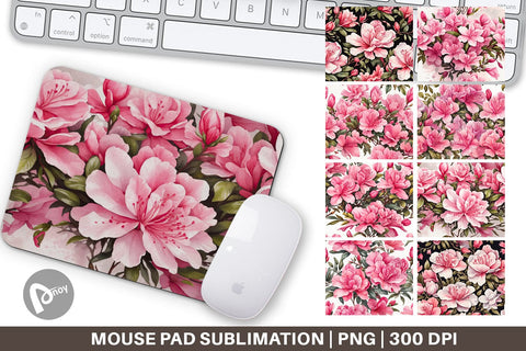 Mouse Pad Azalea Seamless Pattern Sublimation artnoy 