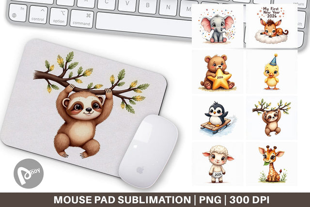 Mouse Pad Baby's First New Year 2026 Sublimation artnoy 