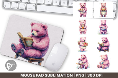 Mouse Pad Baking Mama Bear Watercolor Sublimation artnoy 