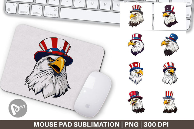 Mouse Pad Bald Eagle Patriotic Sublimation artnoy 