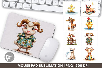 Mouse Pad Barnyard Burnout Sarcastic Summer Watercolors Sublimation artnoy 