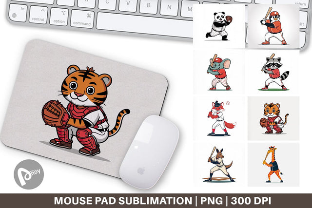Mouse Pad Baseball Animal Sublimation artnoy 