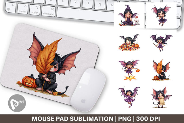 Mouse Pad Bat Fairy Mishaps Sublimation artnoy 