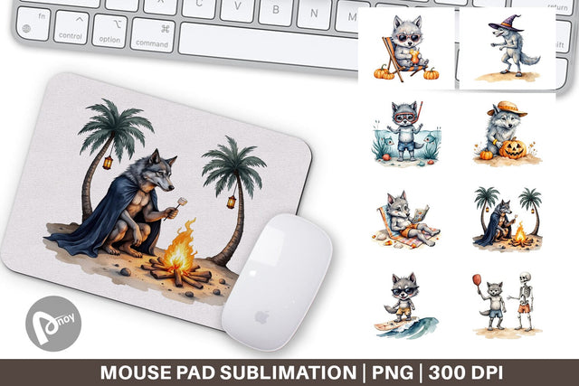 Mouse Pad Beachy Werewolf Howls Sublimation artnoy 