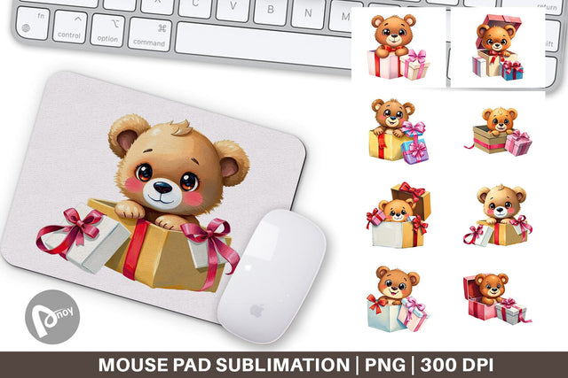 Mouse Pad Bear Gift Sublimation artnoy 