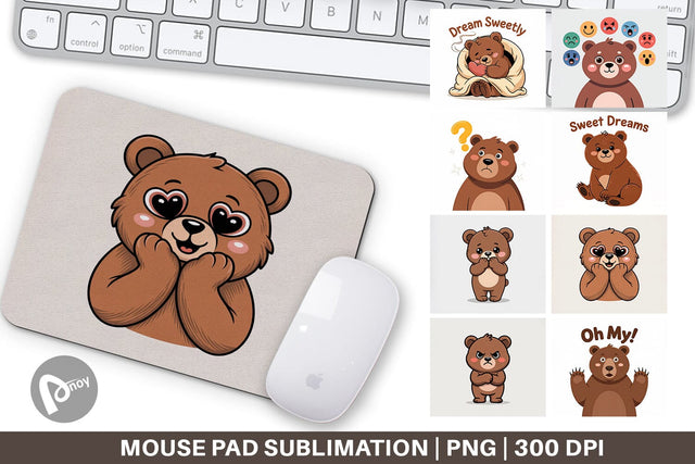 Mouse Pad Bear Mood Sublimation artnoy 